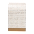 Pemberly Row Beige and White Capiz Shell Waterfall End Table