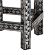 Pemberly Row Black and White Capiz Shell Round Floral End Table