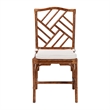 Pemberly Row Marbled Tortoise Rattan Dining Chair with Cushion