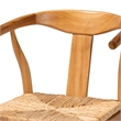 Pemberly Row Contemporary Seagrass Wishbone Counter Stool with Footrest