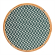 Pemberly Row Natural Rattan Round Bistro Dining Table in Green