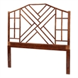 Pemberly Row Marbled Tortoise Rattan Queen Headboard with Chinoiserie