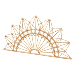 Pemberly Row Contemporary Rattan Sunburst Wall-Mount Queen Headboard