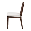 Pemberly Row Rattan Dining Chair with Lattice Back in Antique Coffee