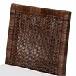 Pemberly Row Rattan Dining Chair with Lattice Back in Antique Coffee