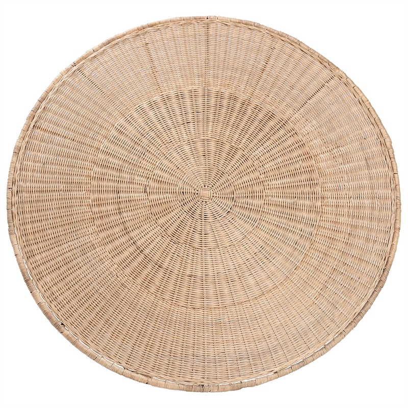 Pemberly Row Contemporary Rattan Round Tulip Dining Table for 4