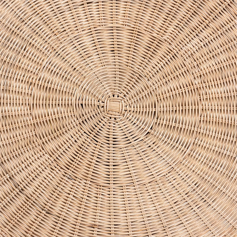 Pemberly Row Contemporary Rattan Round Tulip Dining Table for 4