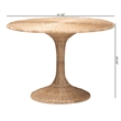 Pemberly Row Contemporary Rattan Round Tulip Dining Table for 4