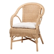 Pemberly Row 5-Piece Natural Rattan Dining Set with Cushions