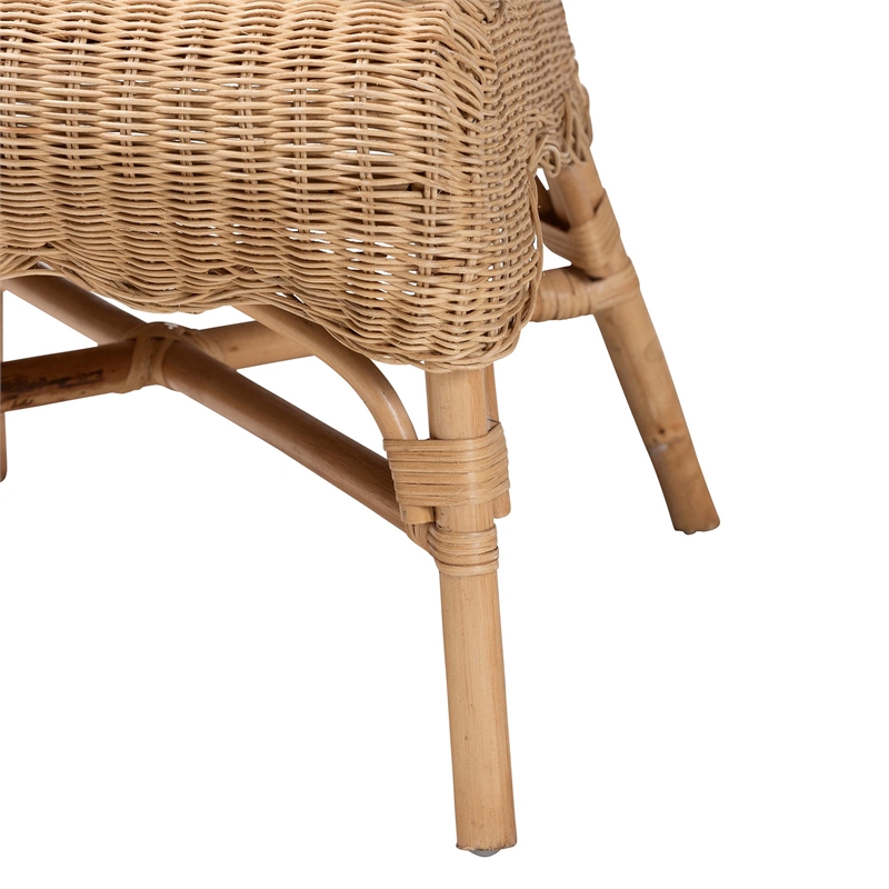 Pemberly Row 5-Piece Natural Rattan Dining Set with Cushions