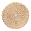 Pemberly Row Contemporary Rattan Tulip End Table with Scalloped Edge