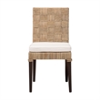 Pemberly Row Contemporary Rattan Basketweave Dining Chair with Cushion