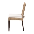 Pemberly Row Contemporary Rattan Basketweave Dining Chair with Cushion