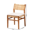 Pemberly Row Contemporary Rattan and Wood 2-Piece Dining Chair Set