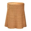Pemberly Row Scalloped Rattan Round Console Table with Drawer
