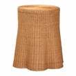 Pemberly Row Scalloped Rattan Round Console Table with Drawer