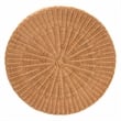 Pemberly Row Scalloped Rattan Round Console Table with Drawer