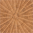Pemberly Row Scalloped Rattan Round Console Table with Drawer