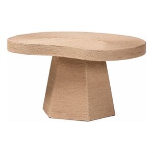 Pemberly Row Contemporary Handwoven Jute Coffee Table with Pedestal Base