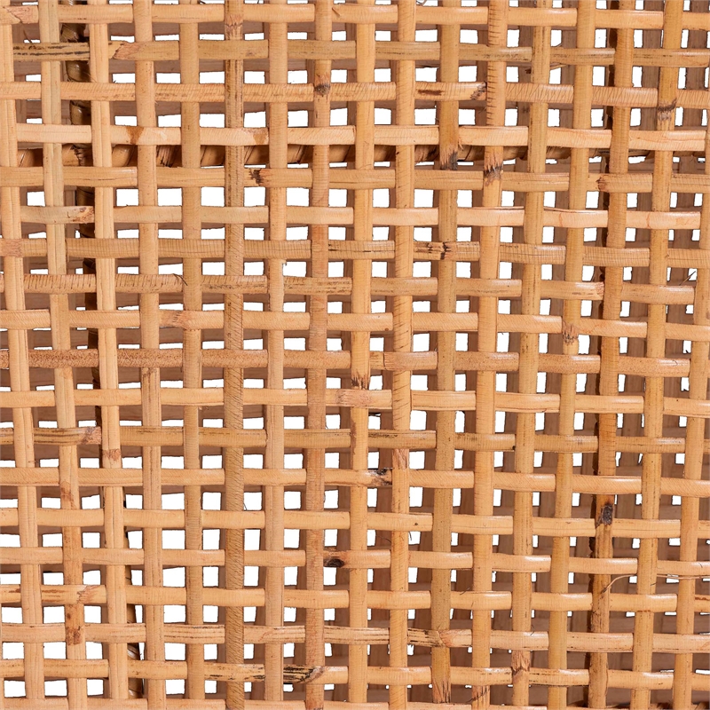 Pemberly Row Rattan Dining Chair with Woven Lattice Backrest