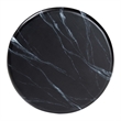 Pemberly Row Marbled Resin End Table with Pedestal Base in Black
