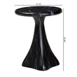 Pemberly Row Marbled Resin End Table with Pedestal Base in Black