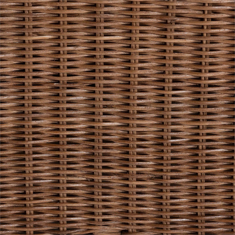 Pemberly Row Scalloped Rattan Armchair with Removable Cushions