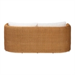 Pemberly Row Contemporary Rattan 3-Seater Sofa with U-Shaped Frame