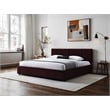 Pemberly Row Channel Tufted Upholstered Platform King Bed in Burgundy