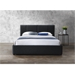 Pemberly Row Channel Tufted Upholstered Platform Queen Bed in Black Boucle