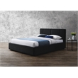 Pemberly Row Channel Tufted Upholstered Platform Queen Bed in Black Boucle