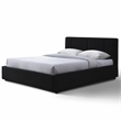 Pemberly Row Channel Tufted Upholstered Platform Queen Bed in Black Boucle