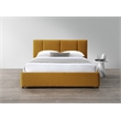 Pemberly Row Channel Tufted Upholstered Platform Queen Bed in Mustard Boucle