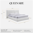 Pemberly Row Horizontal Channel Tufted Platform Queen Bed in White Fabric