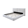 Pemberly Row Horizontal Channel Tufted Platform King Bed in White Fabric