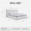 Pemberly Row Horizontal Channel Tufted Platform King Bed in White Fabric