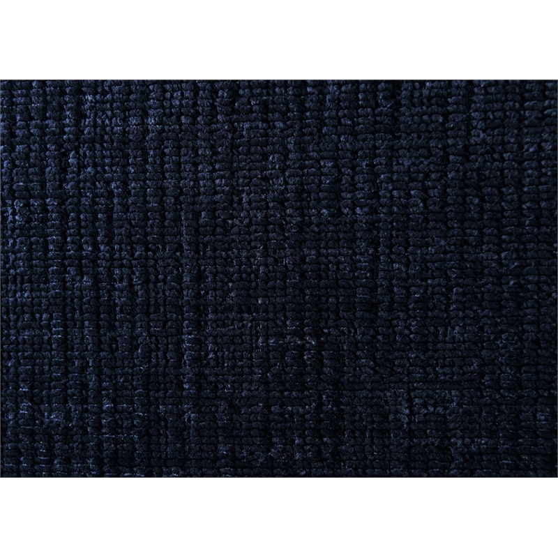 Pemberly Row Rounded Headboard Upholstered Platform King Bed in Blue Fabric