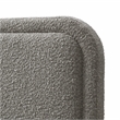 Pemberly Row Rounded Headboard Platform Queen Bed in Gray Boucle Fabric