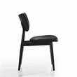 Pemberly Row Solid Wood Leather Dining Chairs in Black (Set of 2)