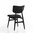 Pemberly Row Solid Wood Leather Dining Chairs in Black (Set of 2)