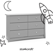 Pemberly Row 6-Drawer Engineered Wood Double Dresser in Pebble Gray