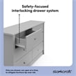 Pemberly Row 6-Drawer Engineered Wood Double Dresser in Pebble Gray