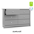 Pemberly Row 6-Drawer Engineered Wood Double Dresser in Pebble Gray