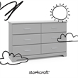 Pemberly Row 6-Drawer Engineered Wood Double Dresser in Pebble Gray