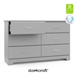 Pemberly Row 6-Drawer Engineered Wood Double Dresser in Pebble Gray