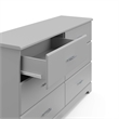 Pemberly Row 6-Drawer Engineered Wood Double Dresser in Pebble Gray