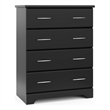 Pemberly Row 4-Drawer Engineered Wood Chest with Safety Stops in Black