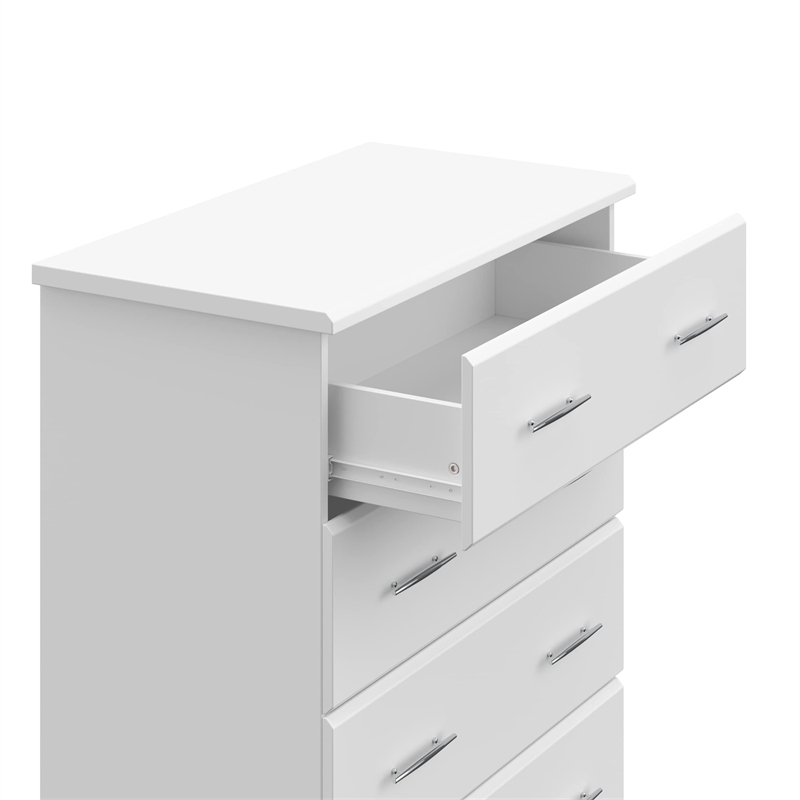 Pemberly Row 4-Drawer Engineered Wood Chest with Safety Stops in White