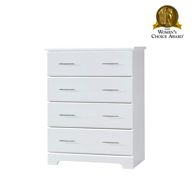 Pemberly Row 4-Drawer Engineered Wood Chest with Safety Stops in White