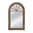 Pemberly Row Arched Floor Mirror in Weathered Greige Engineered Wood